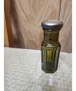 3- Mediterranean Vintage Olive Green Glass Eight Sided 5” Capers Bottle ... - $13.99