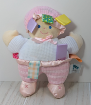 Mary Meyer Taggies Baby doll plush pink white thermal waffle weave - $5.93