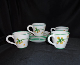 Italian Pottery Espresso Cup and Saucer Set of 4 Arno Italy Demitasse Cups - $49.50