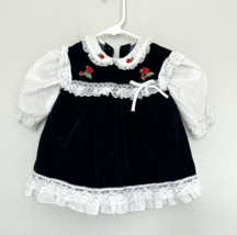 VIntage Navy Blue Velvet Baby Girl Dress Lace Roses 18 Months Holidays U... - $14.80 VIntage Navy Blue Velvet Baby Girl Dress Lace Roses 18 Months Holidays U... - $14.80