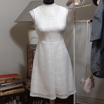 Womens White knit Lacey dress NOTATIONS Small Petite - $24.00