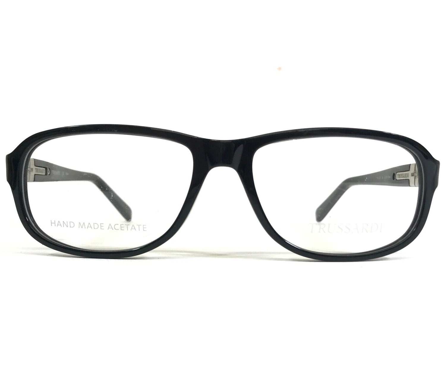 Primary image for Trussardi Eyeglasses Frames TR 12737 BK Black Square Full Rim 55-16-135