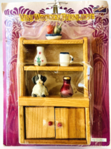 Miniature 1:12 Wood Furniture Cupboard with Accessories Figurine 5.25&quot; t... - £12.93 GBP