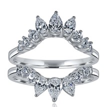 Lab Grown Diamond Tiara Enhancer 1.20 CT Wedding Ring 14k White Gold - $999.60
