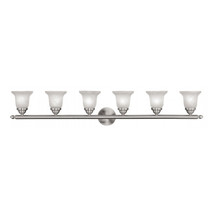 Livex 6 Light Bath Light in Brushed Nickel - $10,447.33 MXN