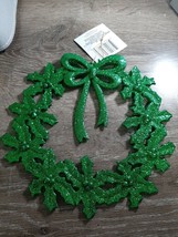 (2) Christmas House Green Glittery Poinsettia Ornament Decoration. New - £11.65 GBP