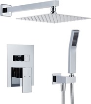 Artiqua Shower System 10 Inches Rain Shower Combo Set Chrome Wall Mount Faucet - £183.23 GBP