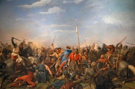 Battle of Stamford Bridge 1870 by Peter Nicolai Arbo Old Masters 11x16 Art Print - £23.18 GBP