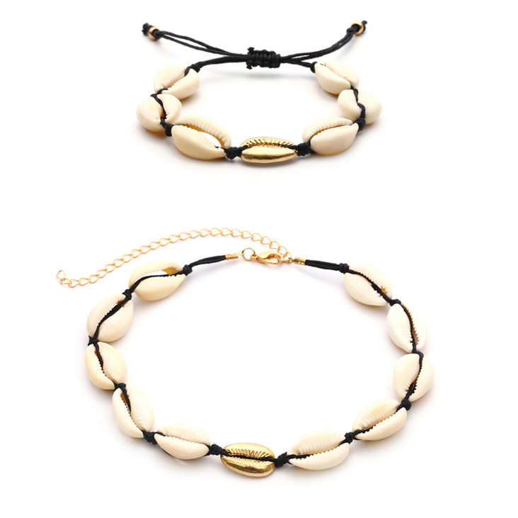 Save Sea Life Jewelry  Seashell Black Rope Natural Choker - $16.99