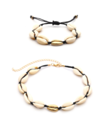 Save Sea Life Jewelry  Seashell Black Rope Natural Choker - $16.99