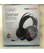RGB Iconic “ Gamer” Hi-Fi Stereo Gaming Headset 21 Channel For PC&amp;Consol... - £35.37 GBP