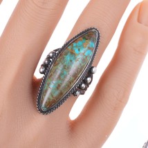 sz7 30&#39;s-40&#39;s #8 Turquoise Native American silver ring - £231.28 GBP