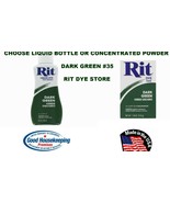 DARK GREEN #35 RIT Fabric DYE choose Liquid Bottle or Powder Concentrate - $26.93 CAD+
