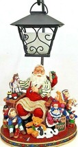 Santa Making Toys With Toys &amp; Children Tea Light Lantern LED Tea Light I... - $21.49