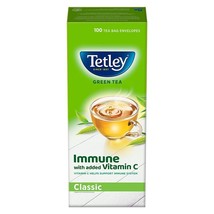 Tetley Green Tea immune with added Vitamin C, Classic, 100 Tea Bags - £23.66 GBP
