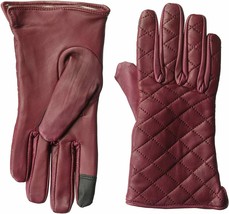 Dwellbee Women&#39;s Leather Quilted StitchWinter Gloves, GL525, Medium, Burgundy - £11.94 GBP