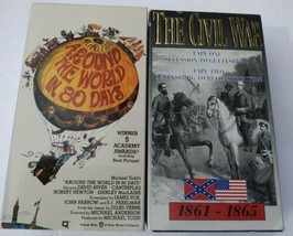 VHS LOT OF 2 The Civil War 1861-1865, Around The World In 80 Days GOOD C... - £9.40 GBP