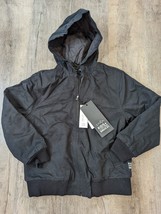 Zara NWT $55.50 Kids S Black Hooded Zip Up Coat CA - £23.27 GBP