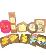 Lot of 10 Vintage Decoupage Wood Plaques – Holly Hobbie Style Girls, Fol... - $37.78 CAD