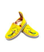Yellow Berber Babouche with Colorful Embroidery Handmade Moroccan Slippers - $85.00