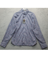Van Heusen Dress Shirt Mens Small Multi Floral Stain Shield Slim Fit But... - $20.12