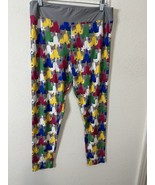 Disney Parks Multicolor Castle Print High Rise Capri Leggings Size Large - $33.94 CAD