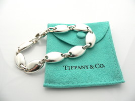 Tiffany &amp; Co Pebble Bracelet Bangle Oval Link Chain 7.5 Inch Jewelry Gift Pouch - £392.42 GBP
