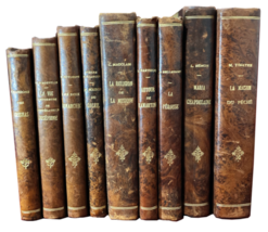 Fine Morocco Leather Binding Antique Book Bundle in French - £238.78 GBP