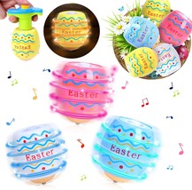6 PCs Easter Eggs Light Up Flashing Spinning Tops Toy for Kids Spin Toys with LE - £24.95 GBP
