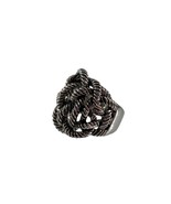 Silver Tone Twisted French Knot Statement Cocktail Ring Size 6.75 Unbranded - £19.65 GBP