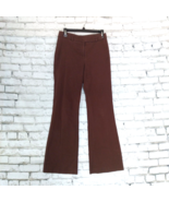 Apostrophe Pants Womens 2 Brown Flare Flat Front Mid Rise Stretch Y2K 2000s - £19.73 GBP