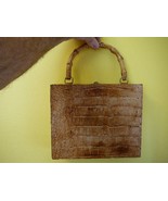 (EL20-3) tan brown GENUINE Alligator Leather Handbag SKIN Hide PURSE BOX - £96.03 GBP