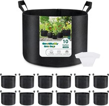10 Gallon Grow Bags 12 Pack Thick Fabric Pots for Plants Sturdy Handles ... - $59.52