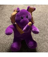 Vintage Kuddle Me Toys 12” Elephant Plush Stuffed Toy Purple Polka Dots - €13,72 EUR
