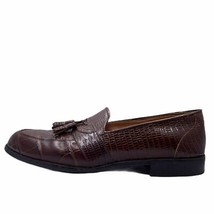 Stacy Adams Size 11M Genuine Snake Leather Tassel Loafers Brown Slip On Mens - £23.72 GBP