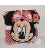 Disney Minnie Mouse Nogginz Pillow &amp; Travel Red &amp; White Soft Blanket Set... - £28.00 GBP