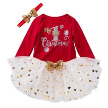 3pcs Girls Christmas Outfits Set Baby Xmas Tops Tutu Dress Set With Headband - £19.94 GBP