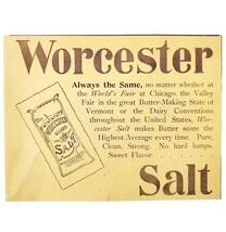 Worcester Brand Salt 1897 Advertisement Victorian Worlds Fair Baking ADB... - $369.97 MXN