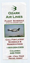 Ozark Airlines Flight Schedule January 2001 Columbia Joplin Chicago and Dallas  - £14.35 GBP