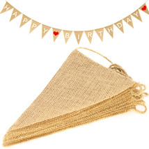 Novelty Place 15Pcs Burlap Banner - 14 Ft Triangle Flag- DIY Hand Painted Home - £6.29 GBP