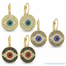 Evil Eye Charm Turkish Nazar Greek Hamsa Kabbalah CZ Crystal Dangling Earrings - £11.93 GBP