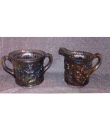 Imperial Glass Sugar Creamer Set No Lid Smokey Amethyst excellent cond n... - $19.00