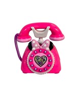 Minnie Mouse Pretend Play Phone Lights Sounds Toy Telephone Pink Bow-Tested - $10.00