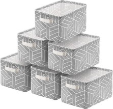 Storage Basket 6 Pcs. Foldable Cube Fabric Bins Sq.Are Mini Box Rectangle Canvas - £34.75 GBP