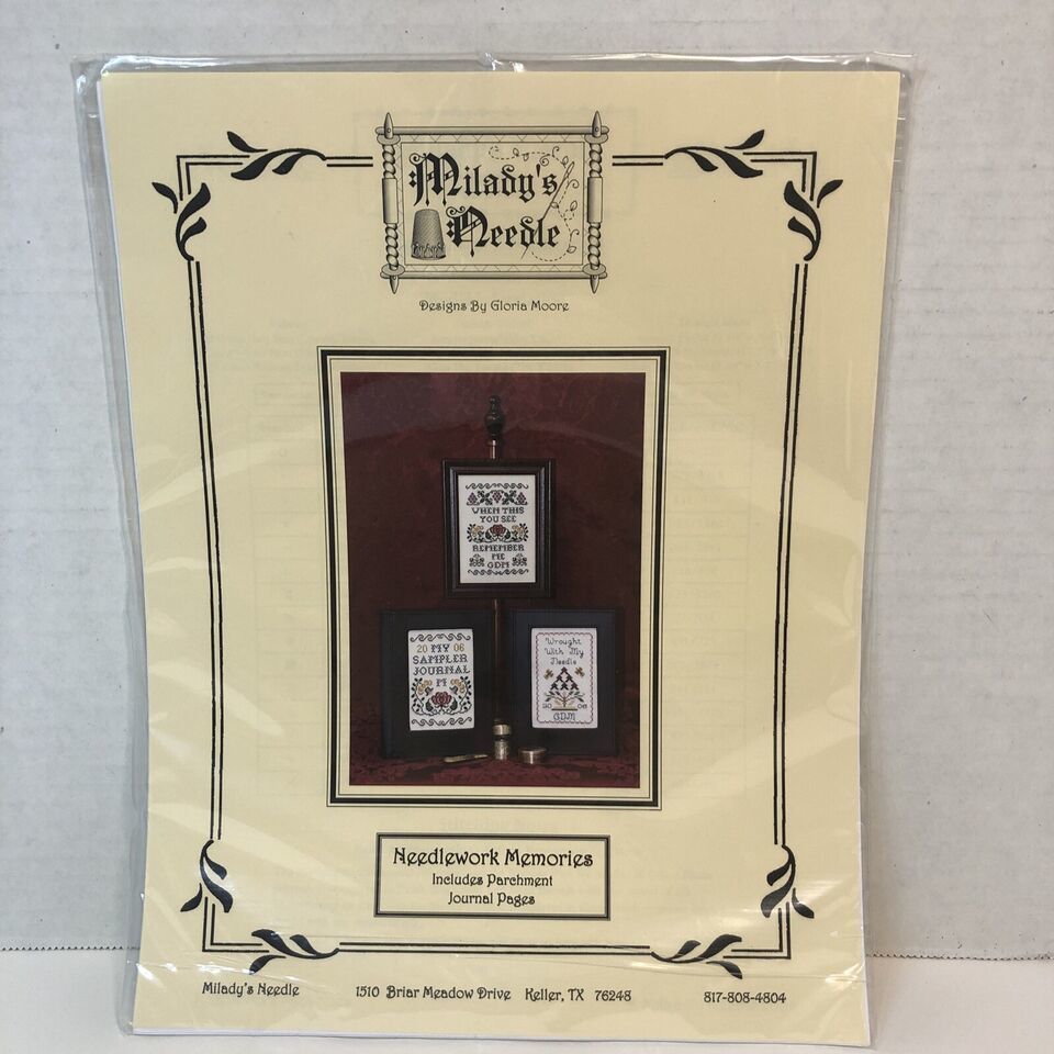 Milady's Needle Cross Stitch Pattern Book Needlework Memories 3 Designs - $9.89