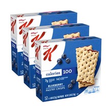 Pack of 3 Kellogg&#39;s Special K Blueberry Pastry Crisps 5.28 oz 12 Crisp 1... - $436.01 MXN