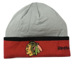 Chicago Blackhawks Reebok KU88Z NHL 2 Tone Cuffed Knit Hockey Beanie Winter Hat - £14.19 GBP