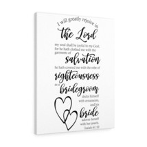  Rejoice in Marriage Isaiah 61:10 Bible Verse Canvas Christian W - £60.09 GBP+