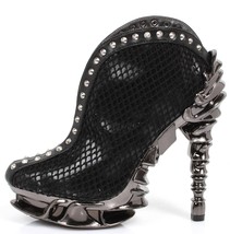 Hades VESPER Black Snake Studded Bootie 5&quot; Chrome Spinal Heel Platform 6-11 NIB - £127.49 GBP