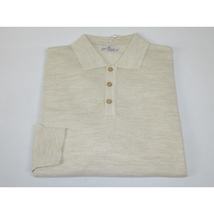 Mens PRINCELY Soft Merinos Wool Sweater Knits Light Weight Polo 1011-40 Lt Beige image 3